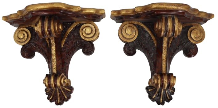 Pair of Maitland Smith Style Carved Wood Brackets (1 of 20)