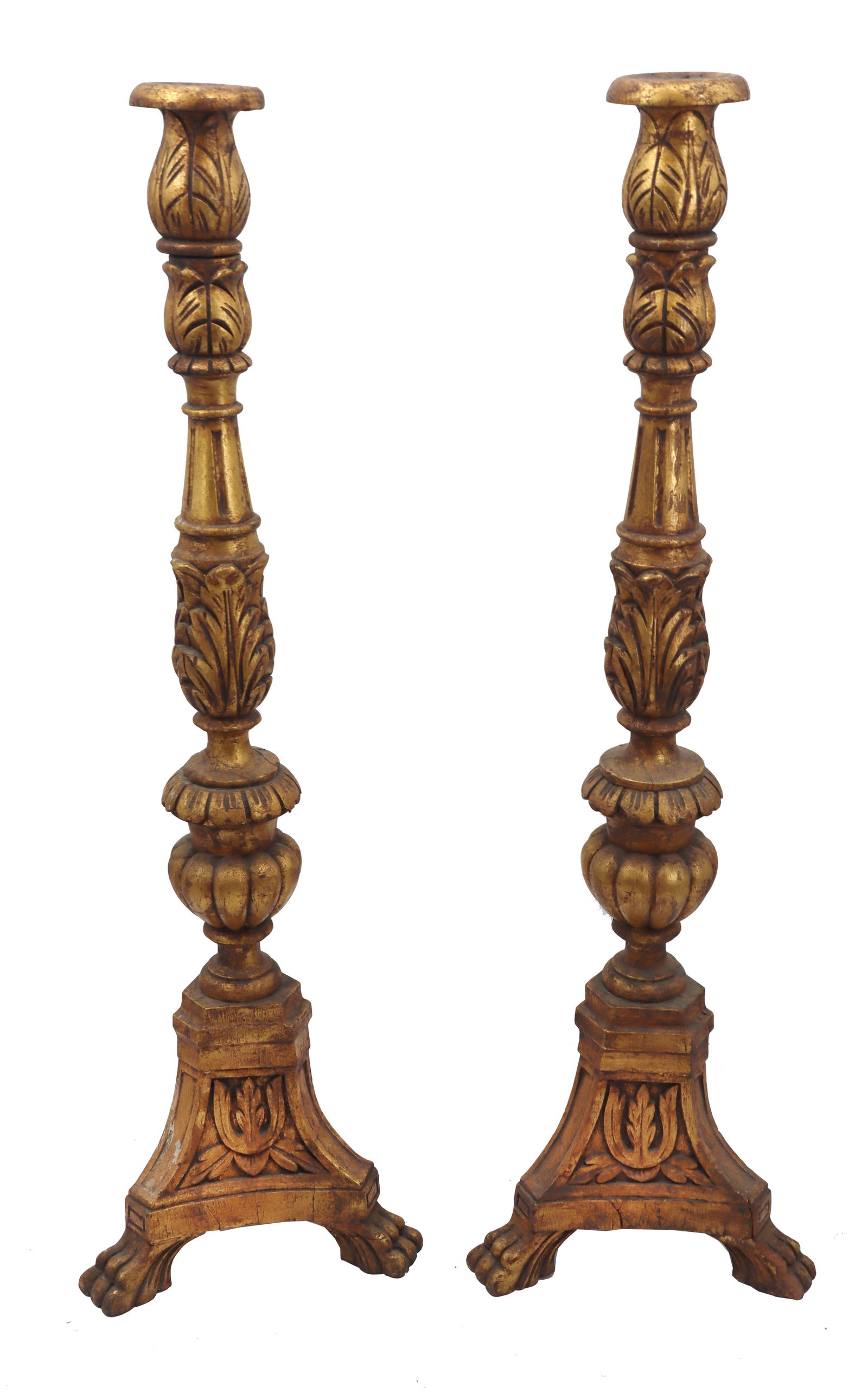 Pair of Large Neoclassical Giltwood Candlesticks (1 of 17)