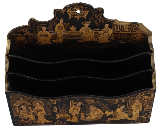Chinese Gilt Black Lacquer Letter Box As Is (1 of 17)