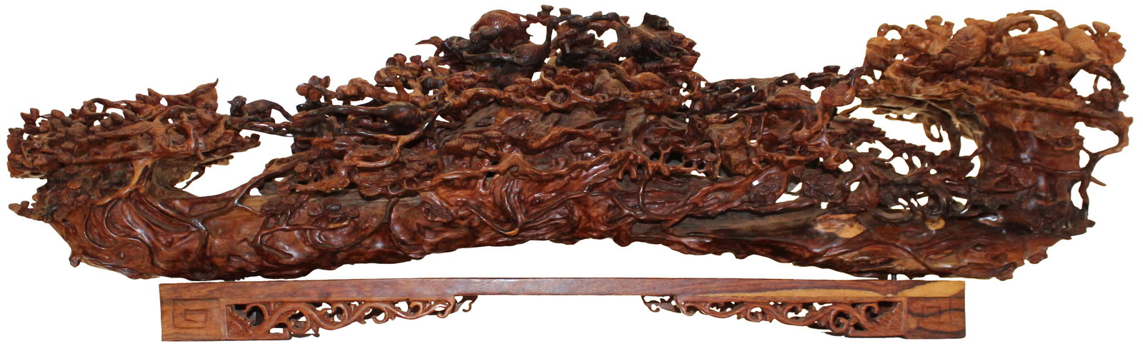 Exceptionally Carved Chinese Zitan Wood Ruyi Scepter (1 of 20)