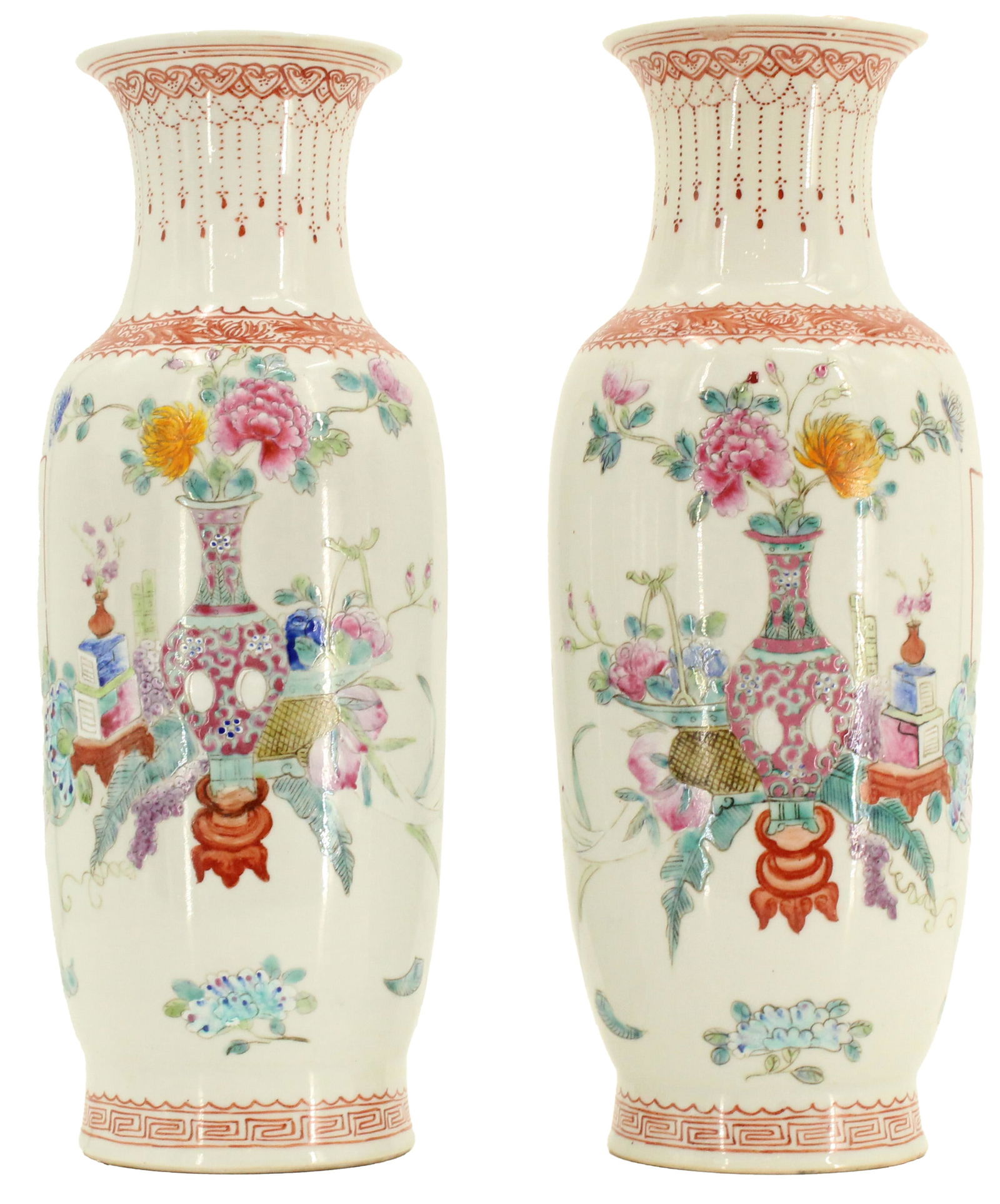 Antique Republic Period Chinese Mirror Porcelain Vases (1 of 20)