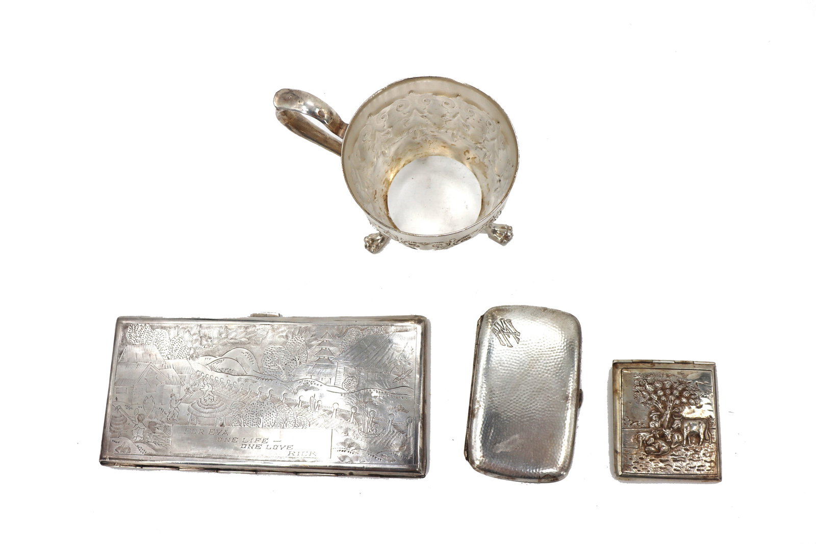Group of 4 Assorted Silver Pieces Tested 90 Percent 16.3 Ozt (1 of 20)