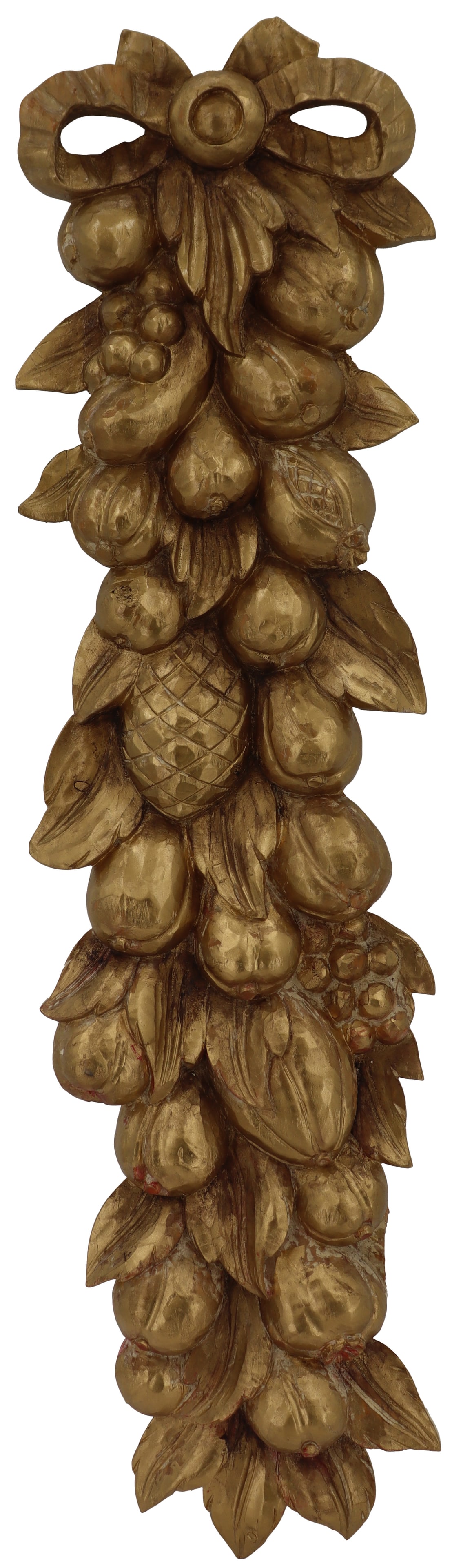 Gilt Wood Wall Hanging Carving W/ Fruit And Bow Motif Auction