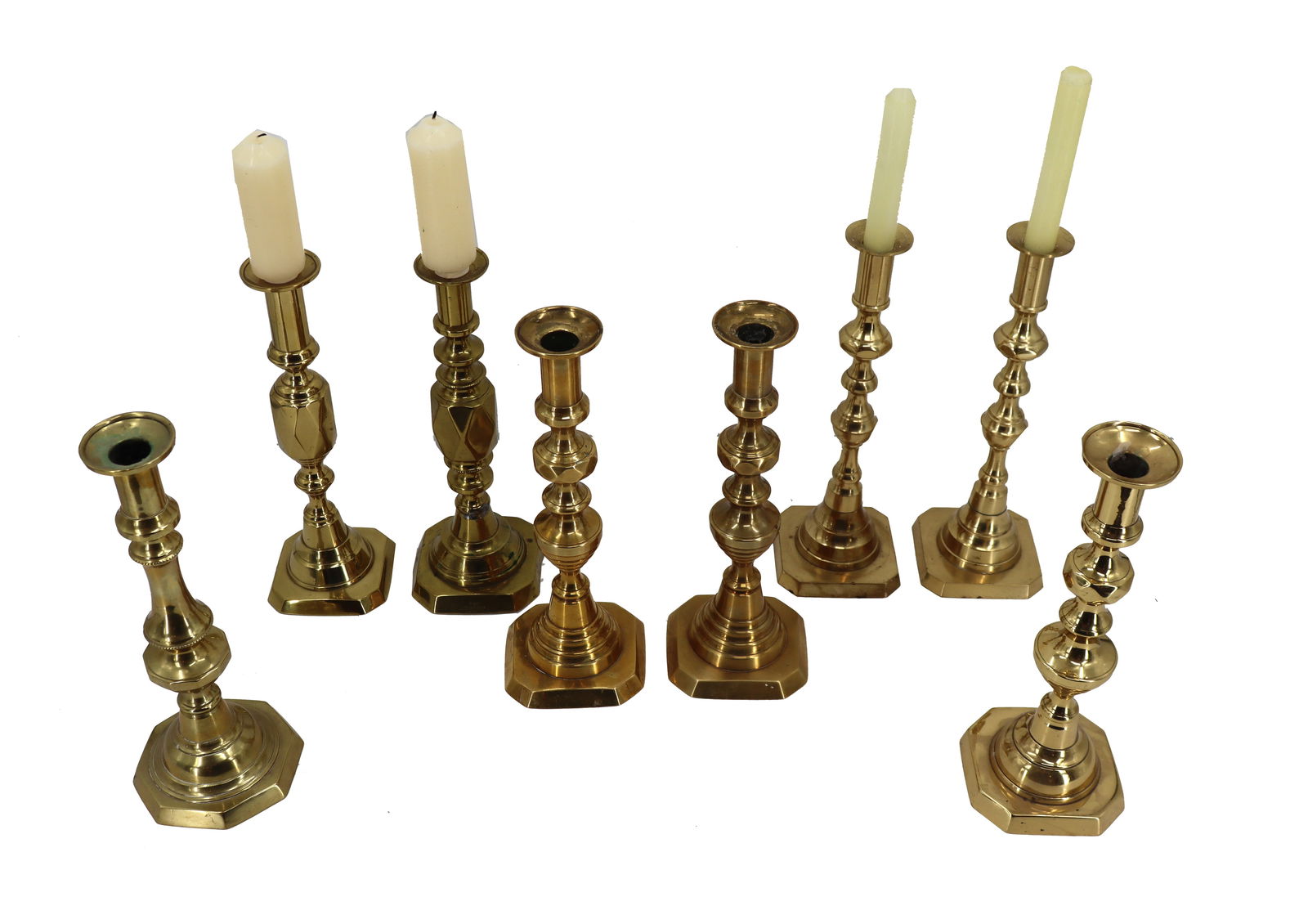 8 Brass Candlesticks (1 of 16)