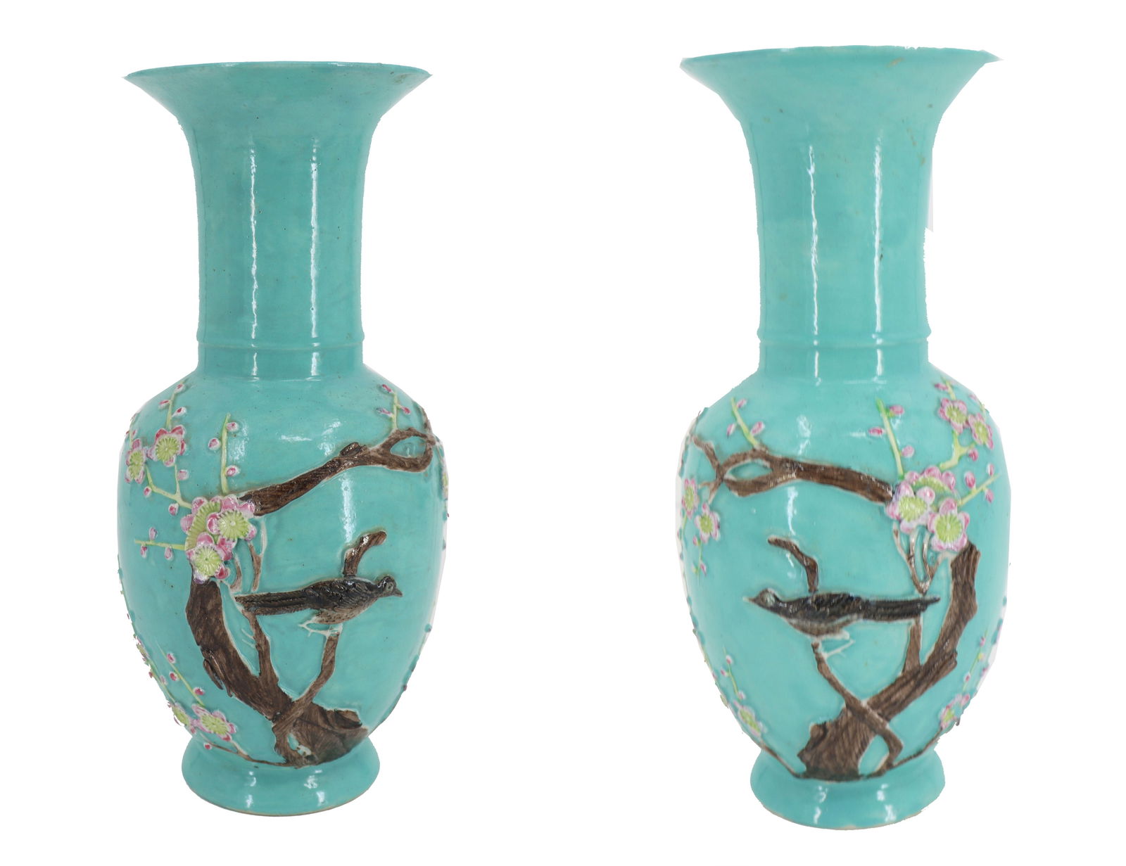 Pair of Chinese Turquoise Ground Vases (1 of 20)