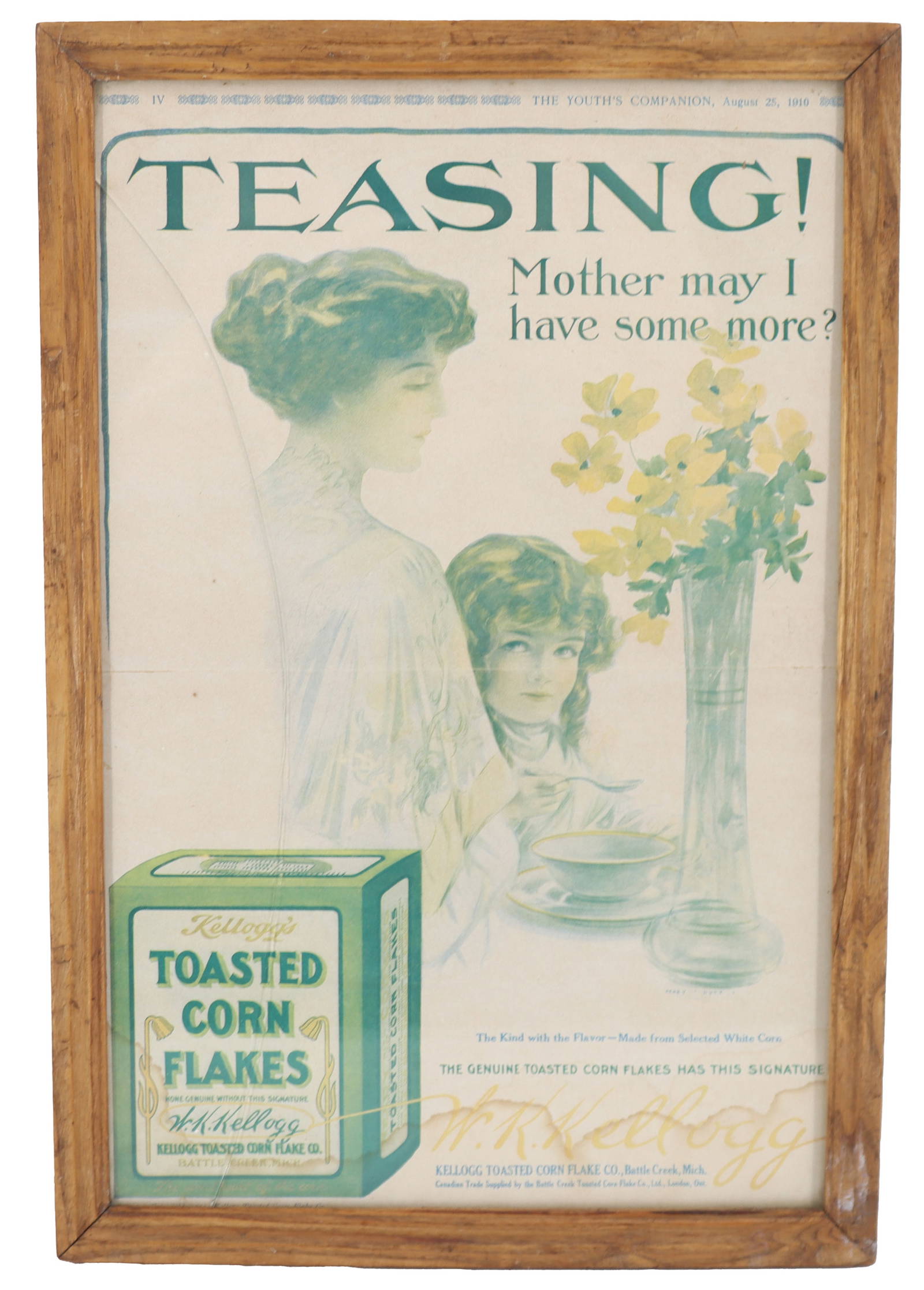 Antique Kellogg's Toasted Corn Flakes Advertising Flyer Circa 1910 Auction