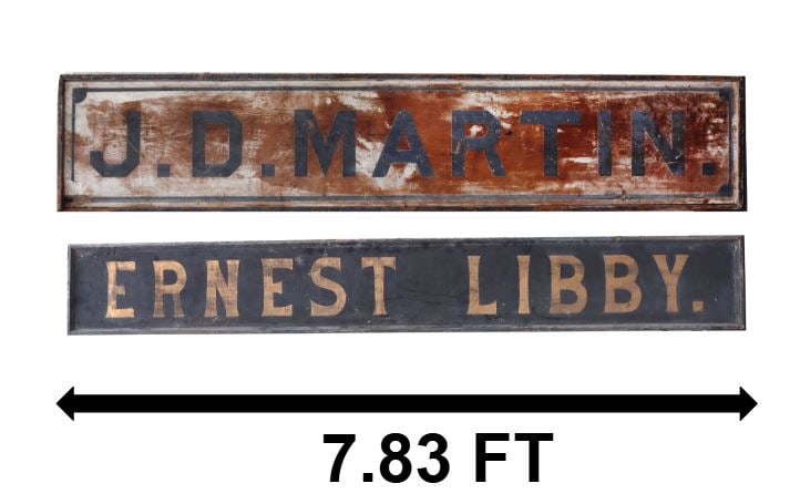 Two Huge Antique Wooden Road Signs (1 of 13)