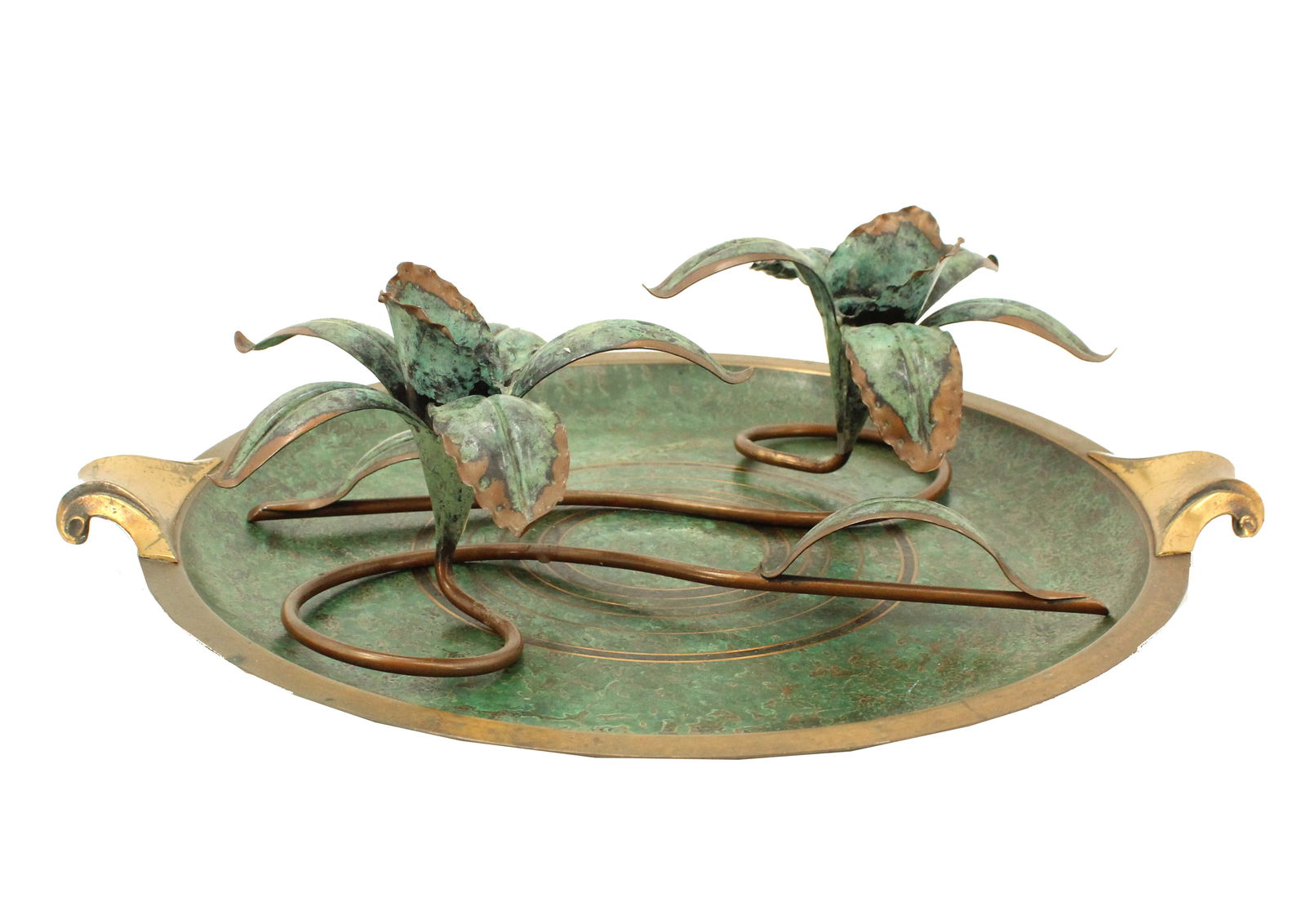 Carl Sorensen (19th/20th Century) American, Bronze Console Set, Tray & Two Candle Holders (1 of 20)