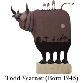 Todd Warner (Born 1945)  American, Resin Rhinoceros Sculpture