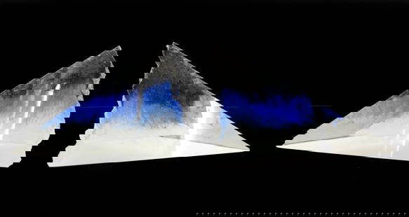 (2) Colin Reid (Born 1953) American, Untitled Glass Pyramids: (2) Colin Reid (American, b. 1953) Untitled Glass Pyramids. Sculpture created to look like a broken icicle style geode with jagged finished edge to one sculpture. Likely polished out edge on left