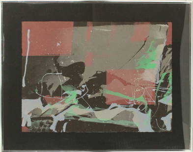 Syd Solomon (1917-2004) American, Signed and Numbered Lithograph: Syd Solomon (1917-2004) American, Signed and Numbered Lithograph. Original image is "Shore Sentry," painted in 1977. Signed and numbered 38/100 bottom left in white pen, image printed on black