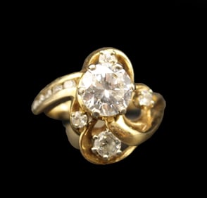 14k & Diamond Cocktail Ring - 5.7 g.