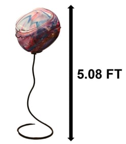 David Mark Goldhagen (20th Century) American, "Sunset" Blown Glass Wall Pod w/ Custom Wrought Iron