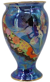 Vintage 1930s English Carlton Ware Fairy Silhouette Pattern Vase