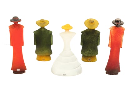 (5) Kosta Boda Kjell Engman 'Catwalk' Glass Figures
