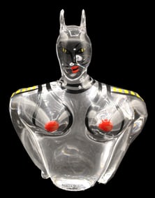 Kosta Boda Ulrika Wallien Art Glass Sculpture, "Cat Man"