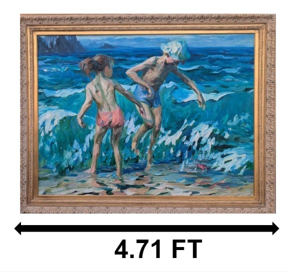 J. Silvana (Born 1930) German, Large Oil on Canvas Impressionist Painting, Children Playing in the (1 of 12)