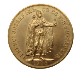 100 Korona Austrian  1908 Coin - Gross 34.1 g.