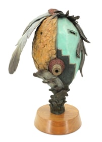 David K. John (Born 1963) Navajo, Limited Edition Yei Mask Ceramic Sculpture