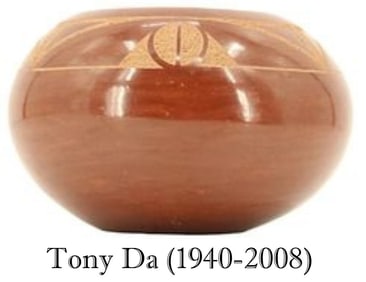 Tony Da (1940-2008) Ildefonso Pueblo Redware Bowl