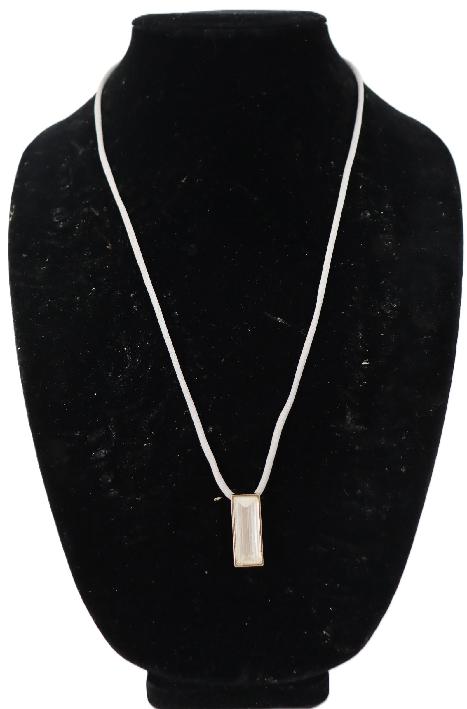 French Lalique Papillon Rectangular Crystal Pendant Necklace with Original Box (1 of 16)