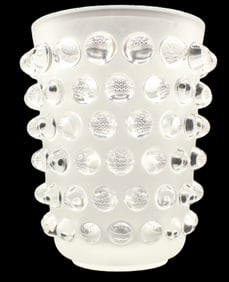 French Lalique Crystal Mossi Vase
