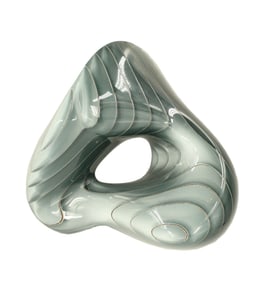 1980s Signed Abstract Expressionism Glass Sculpture