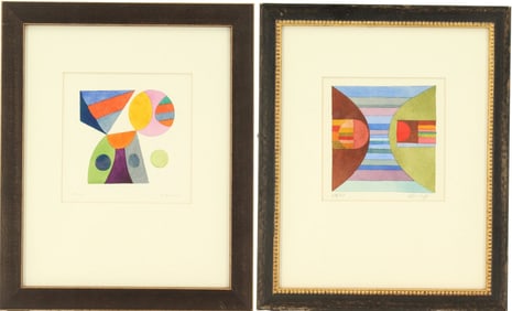 Darrell Crisp (20th Century) American, Pair of Abstract Watercolors