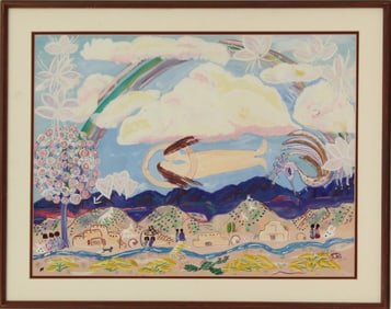 Phyllis Kapp (1930) American, Santa Fe, Abstract Watercolor Painting