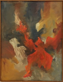 George Ball (20th Century) American, 1950s Abstract Oil on Canvas Painting