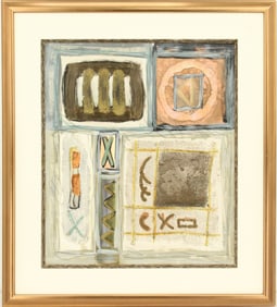 Anton Fortescu Smyth (Born 1936) American, Abstract Mixed Media Painting Titled "Thrump"