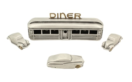(4) Piece Nelles Aluminum Diner & Vintage Cars
