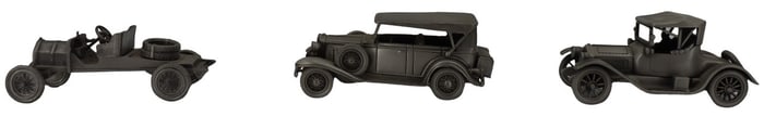 (3) Danbury Mint Pewter Classic Cars