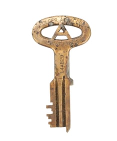Vintage Folger Adams Illinois Penitentiary Brass Prison Key