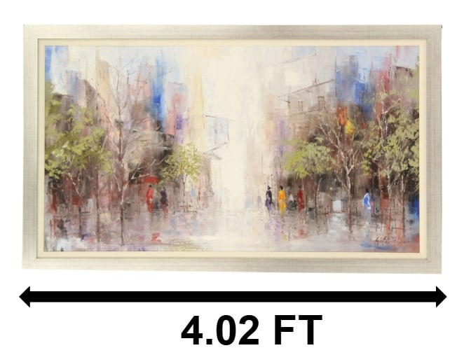 Gaston Petridis (Born 1938) American, Large Oil on Canvas Street Scene (1 of 7)