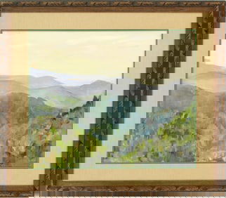 Harriet Fitzgerald (1904-1984) American, 1964 Landscape Oil on Canvas Painting