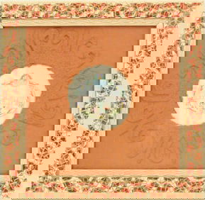 Iris Daniels (1959-2024) German, Diminutive Watercolor Winter Painting in Mosaic Frame