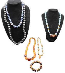 5 Beaded Necklaces and 1 Beaded Bracelet