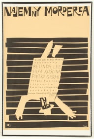 Vintage 1960 Polish Movie Poster, "Najemny Morderca"/"The Hired Killer"