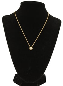Gold Chain Necklace With Diamond Pendant - 4.2 g.
