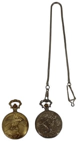 2 Pocket Watches With Eagles
