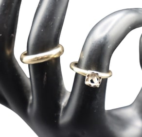 14k Gold Ring & Wedding Band - 6.8 g.