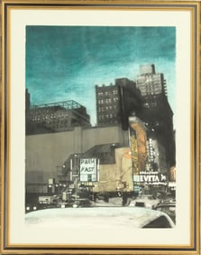 Grace Bentley-Sheck (21st Century) American, Collagraph Cityscape