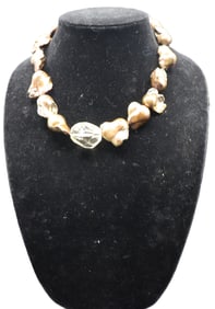 Handcrafted Sterling, Pearl, and Rock Crystal Necklace