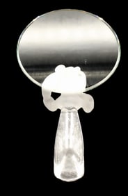 Unique Art Glass Hand Mirror