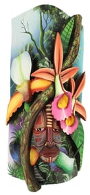 Costa Rica Boruca Tribal Mask with Flowers