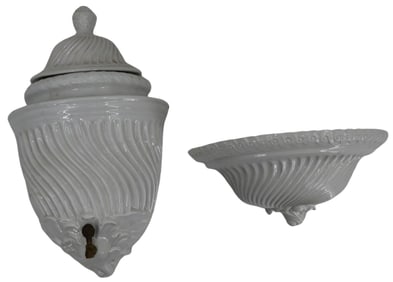 Italian Porcelain Wall Pocket Water Spout with Basin