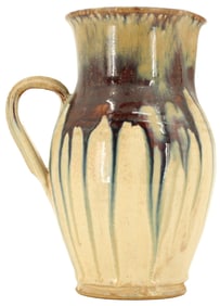 Vintage Jack Pott Studio Pottery Pitcher with Drip Glaze