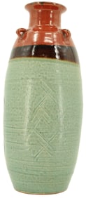 Signed Tall Studio Pottery Glazed Vase