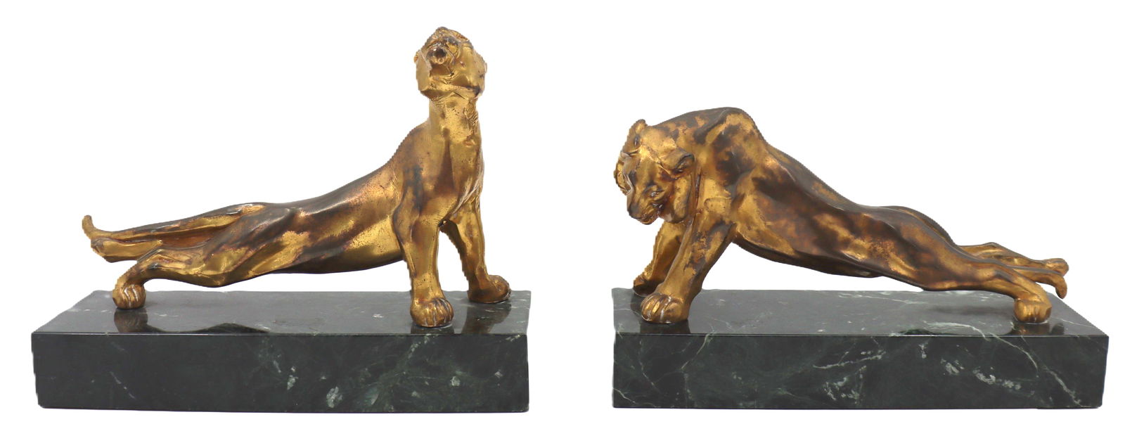 Art Deco Bronze Bookends of Panther and Tiger (1 of 18)